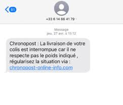 sms de phishing : Chronopost